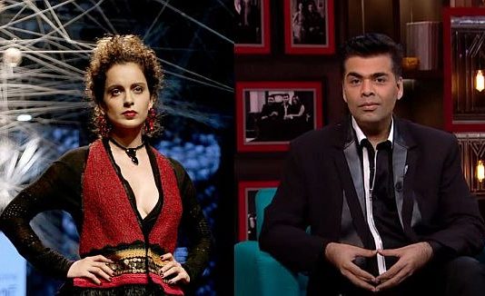 कंगना ने करण की ली चुटकी, कहा, “अपने शो में मेहमानों को जहर पिलाते हैं करण जौहर!”