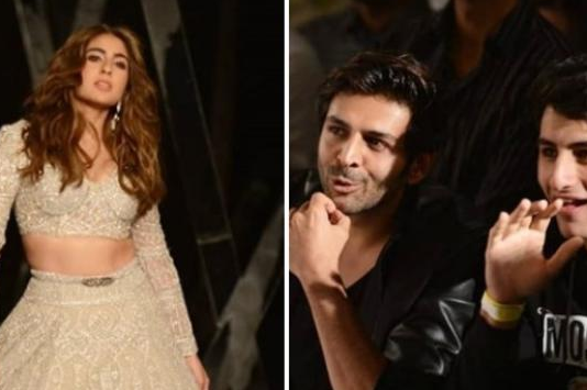 Sara Ali Khan को रैंप वॉक करते देख यूं शरमाएं Kartik Aaryan, वीडियो वायरल