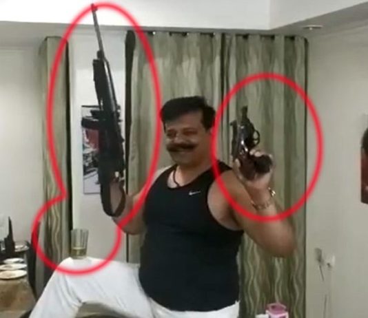 हाथों में रिवॉल्वर और जाम लेकर डांस करते दिखे विधायक जी, Video हुआ वायरल