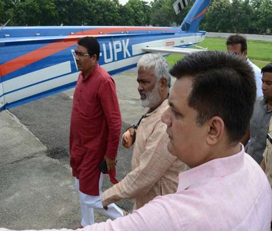 BJP प्रदेश अध्यक्ष स्वतंत्र देव सिंह हेलीकॉप्टर से मुजफ्फरनगर से लखनऊ रवाना