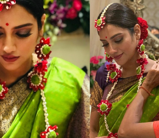 खूबसूरत फूलों से सजी Nusarat Jahan की तस्वीरें सोशल मीडिया पर वायरल