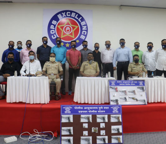 पुणे में हथियारों का जखीरा; 18 पिस्तौल, 27 जिन्दा कारतूस सहित 6 गिरफ्तार