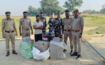 भारत-नेपाल सीमा पर 108 किलो पटाखों के साथ तस्कर गिरफ्तार