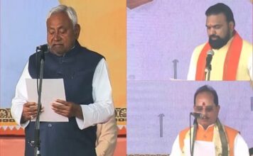 बिहार में एक बार फिर नीतिशे कुमार, दसवीं बार ली मुख्यमंत्री की शपथ